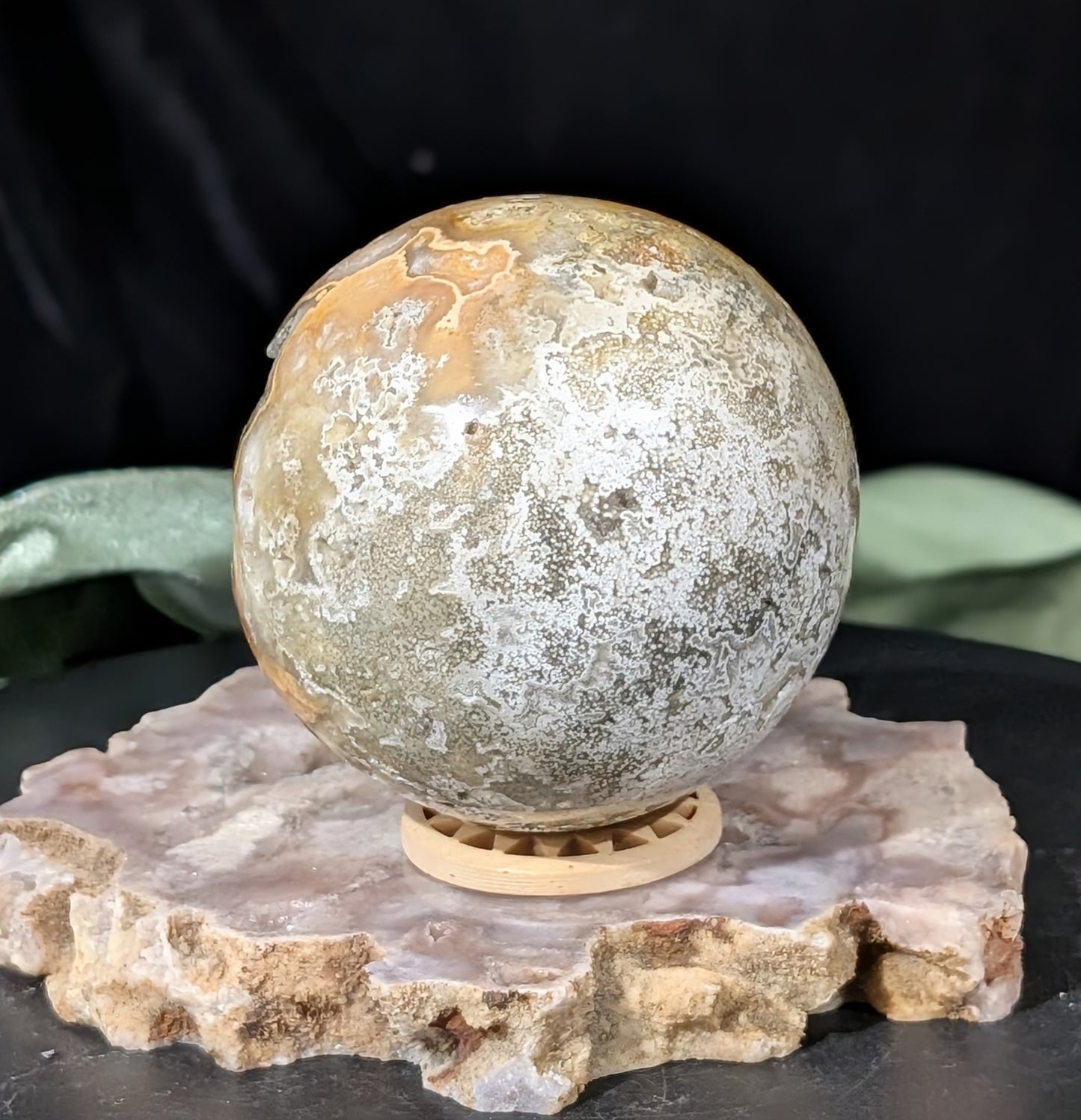 Super Druzy Yellow Crazy Lace Agate Sphere from Indonesia