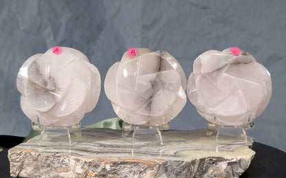 UV Reactive Smoky Pink Mangano Calcite Roses