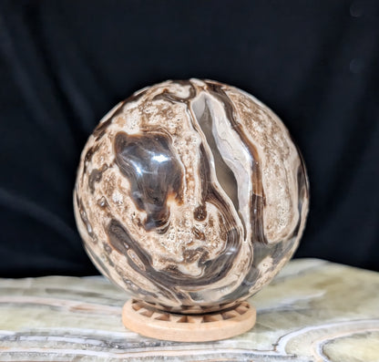 Druzy Chocolate Calcite Sphere