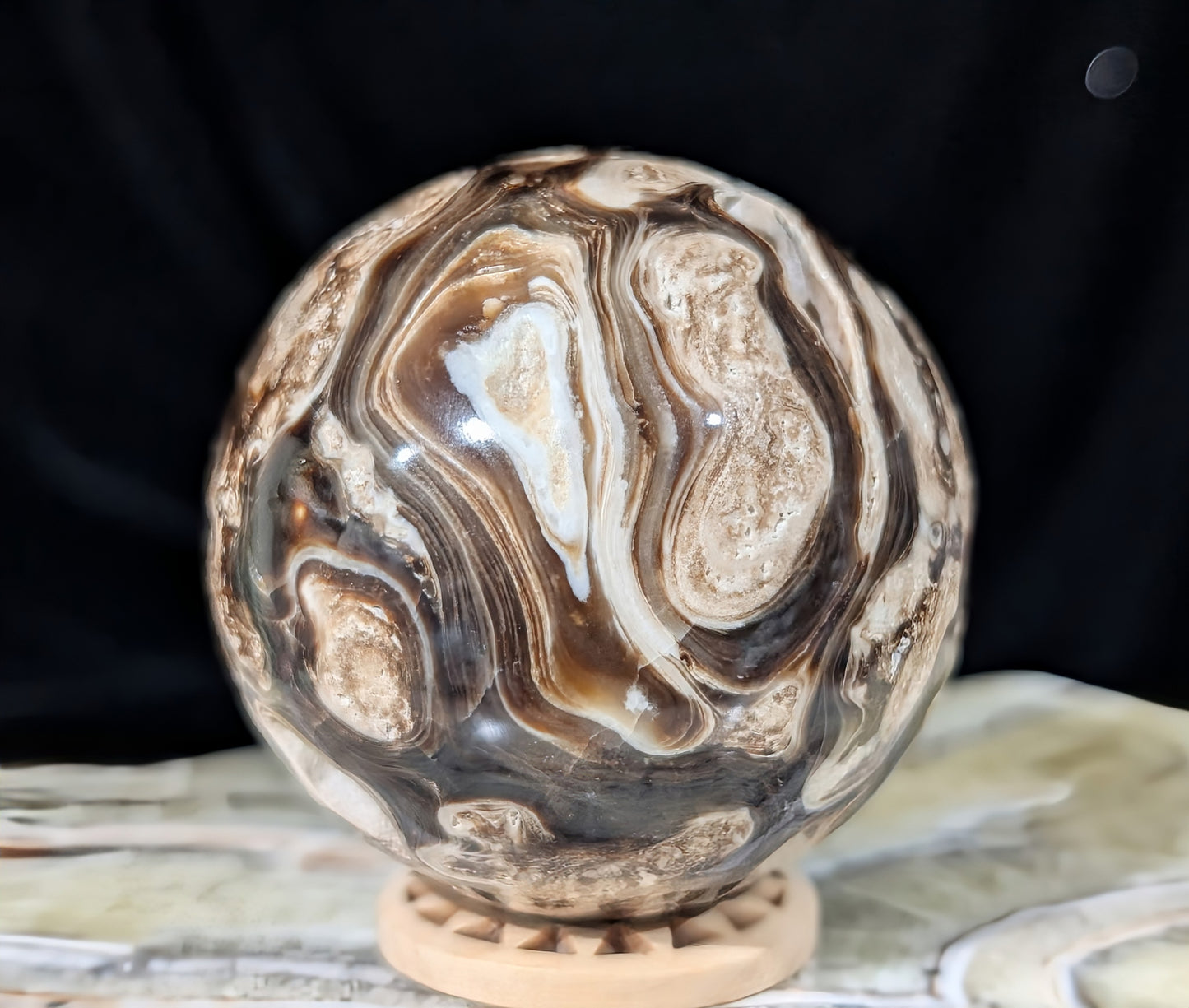 Druzy Chocolate Calcite Sphere