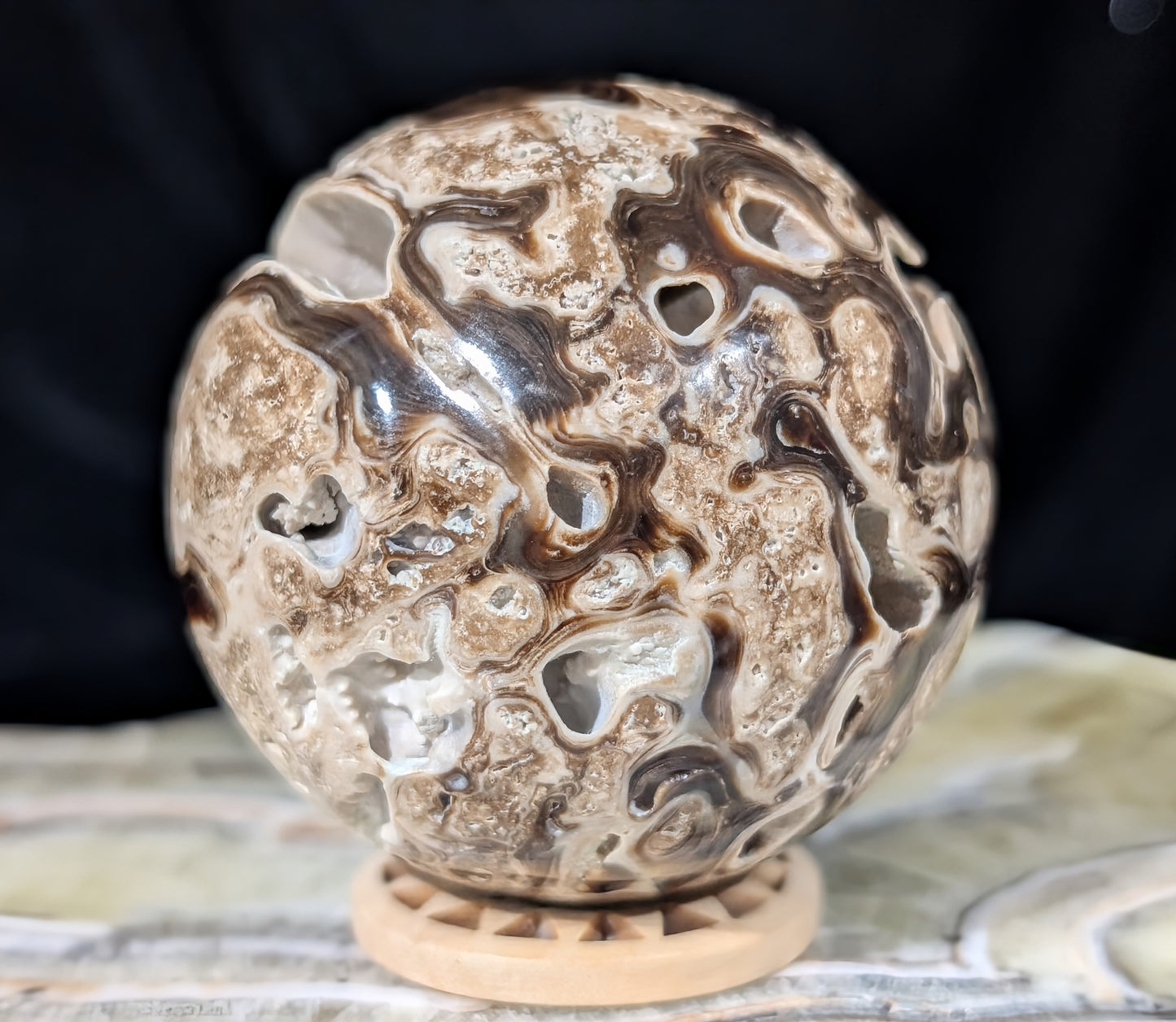 Druzy Chocolate Calcite Sphere