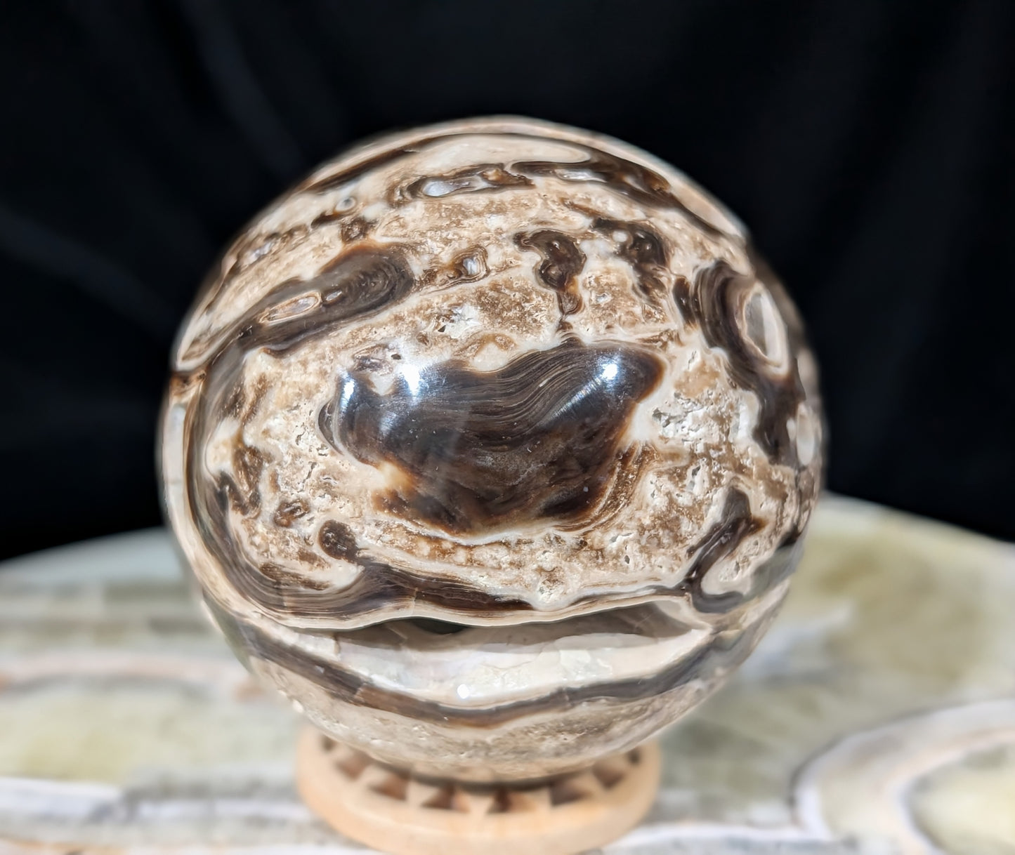 Druzy Chocolate Calcite Sphere