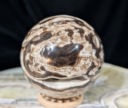 Druzy Chocolate Calcite Sphere