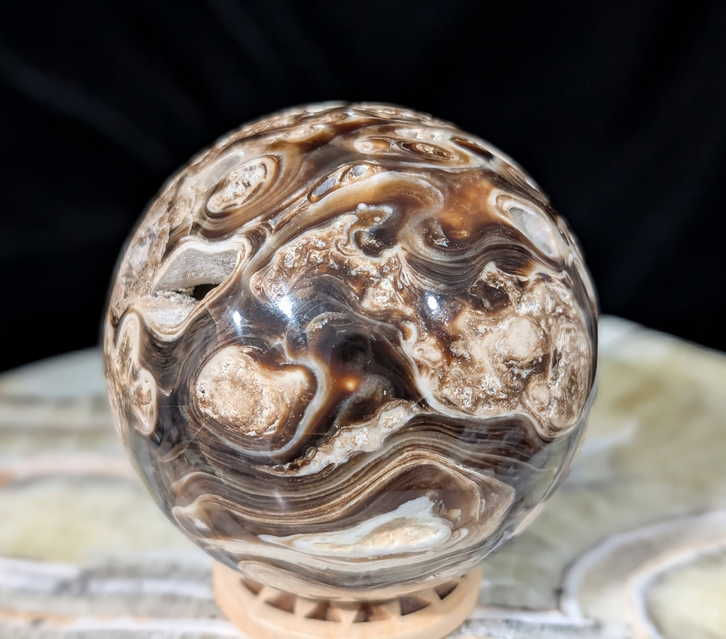 Druzy Chocolate Calcite Sphere