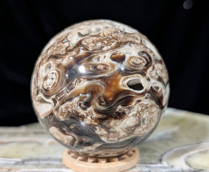 Druzy Chocolate Calcite Sphere