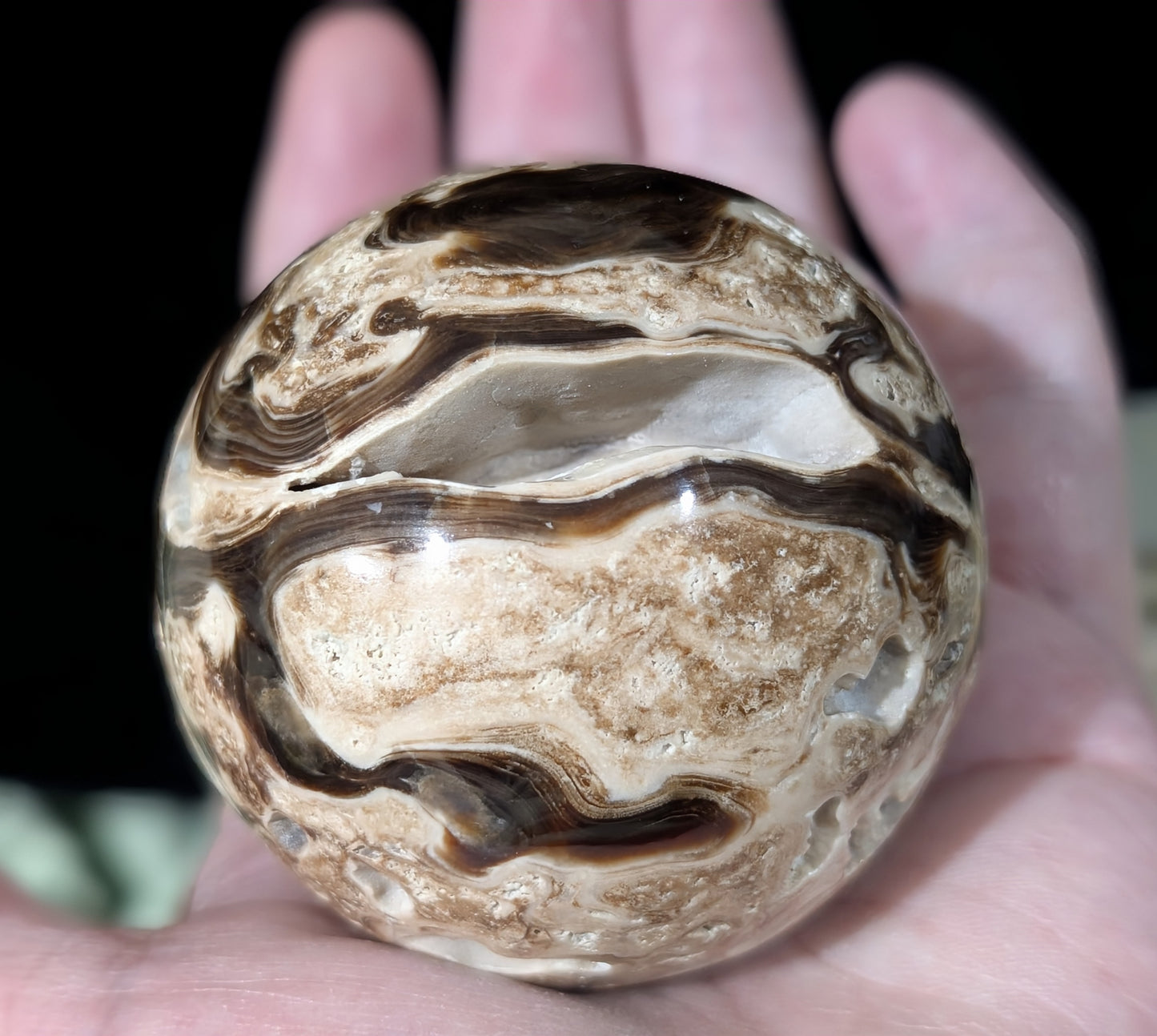 Druzy Chocolate Calcite Sphere
