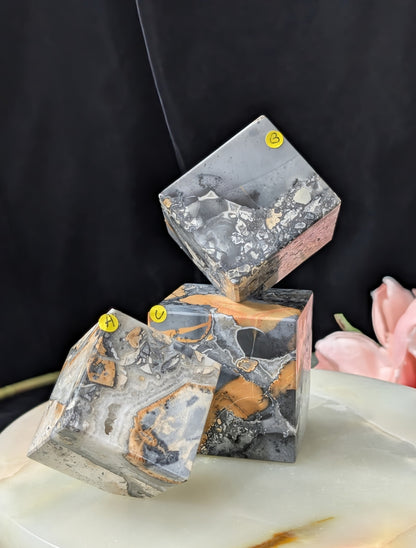 Indonesian Maligano Jasper Floating Cubes