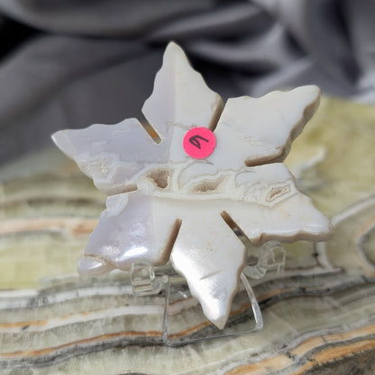 Hand Carved Lavender Amethyst Crystal Snowflakes