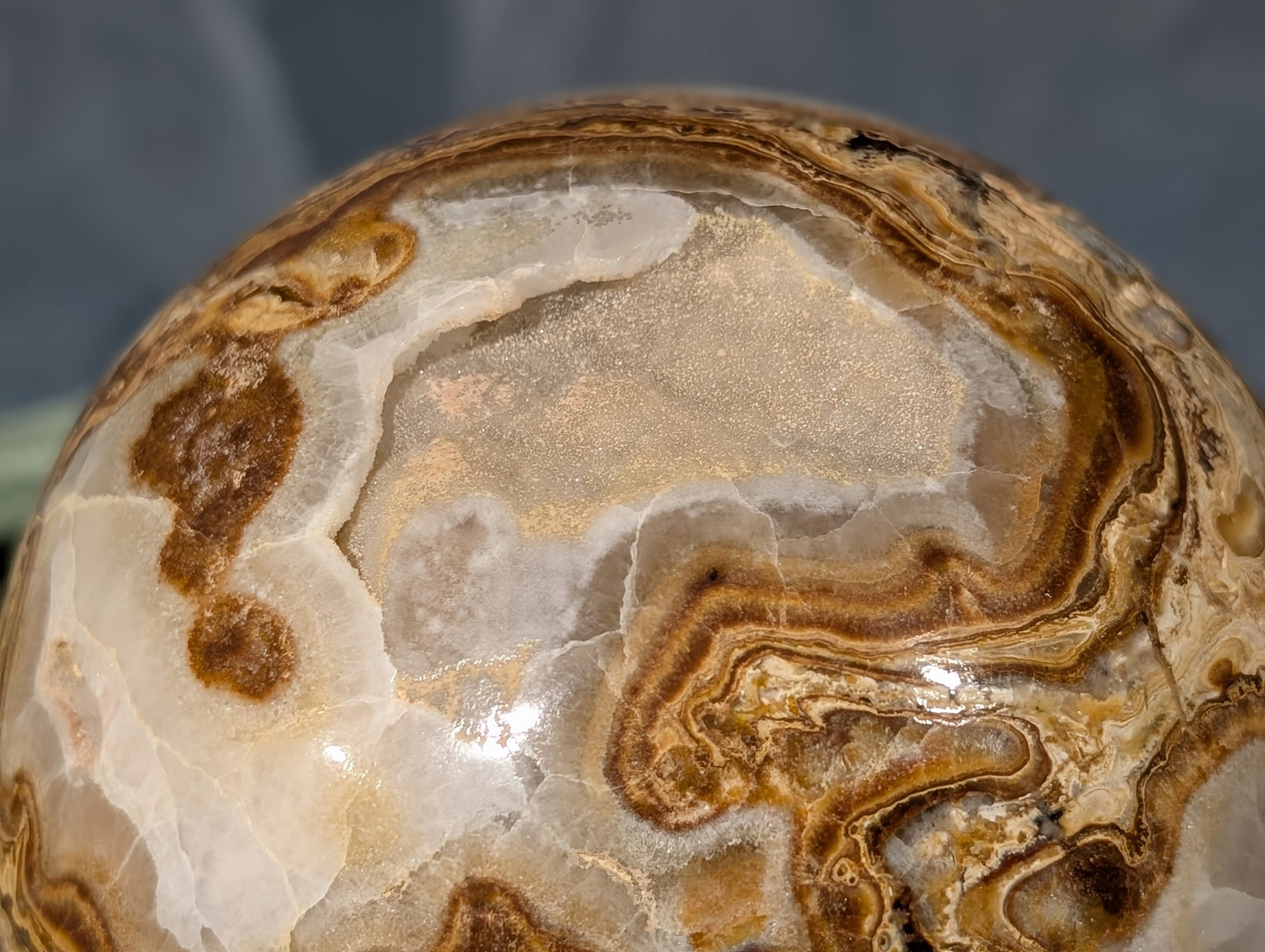 Pakistani Blumblebee Jasper with Pink Mangano Calcite Sphere
