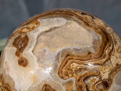 Pakistani Blumblebee Jasper with Pink Mangano Calcite Sphere