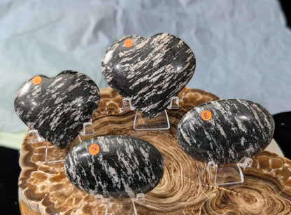 Pakistani Zebra Jasper Hearts and Palm Stones