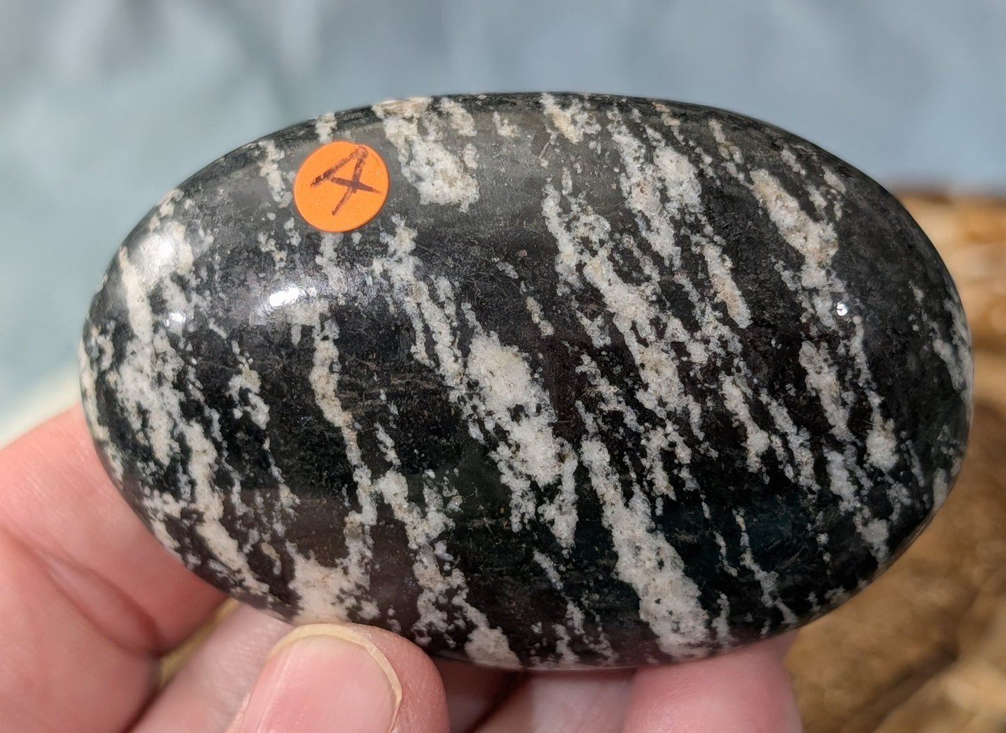 Pakistani Zebra Jasper Palm Stone