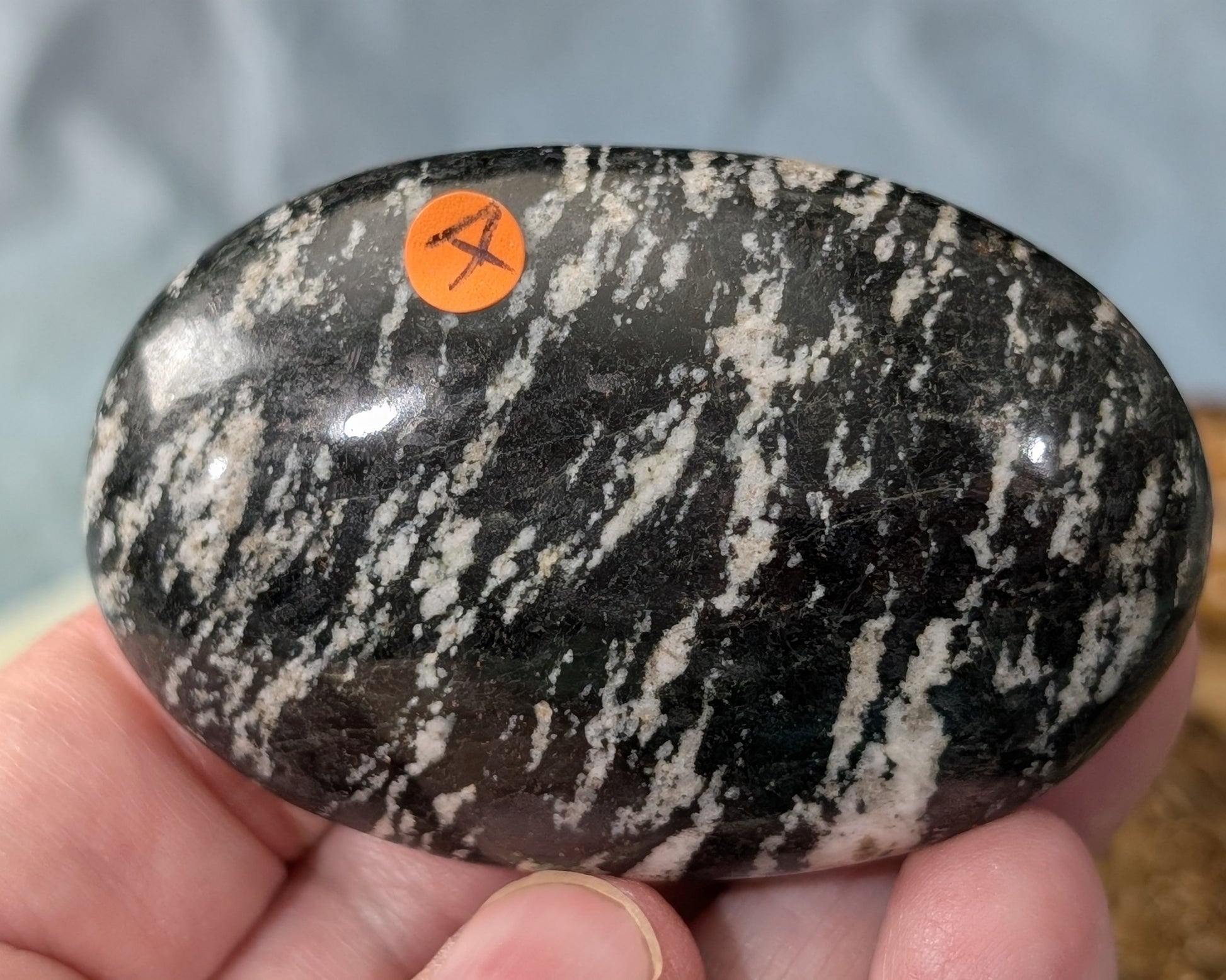 Pakistani Zebra Jasper Palm Stone