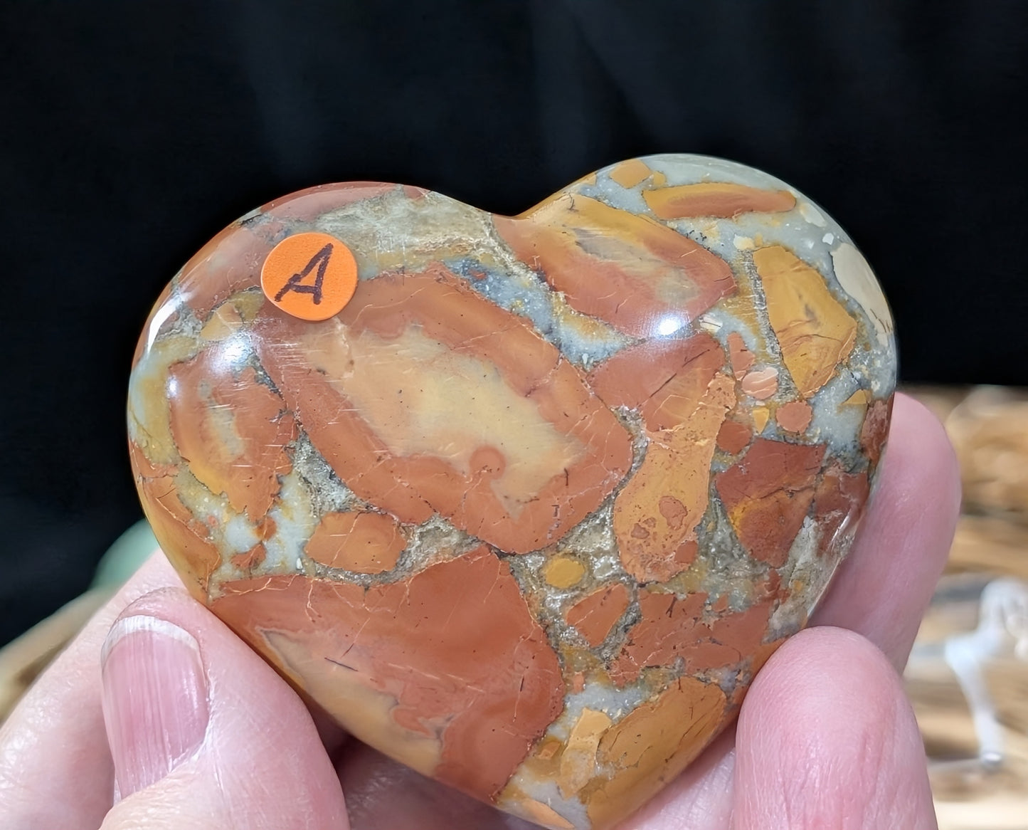Peach Maligano Jasper Heart
