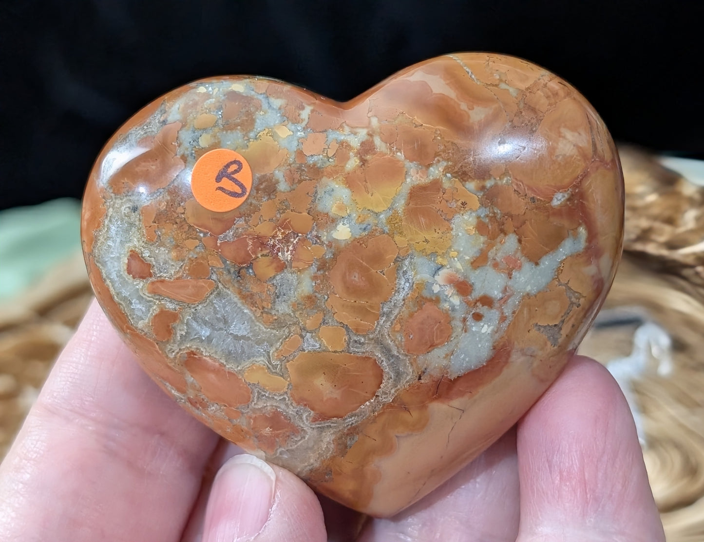 Peach Maligano Jasper Heart
