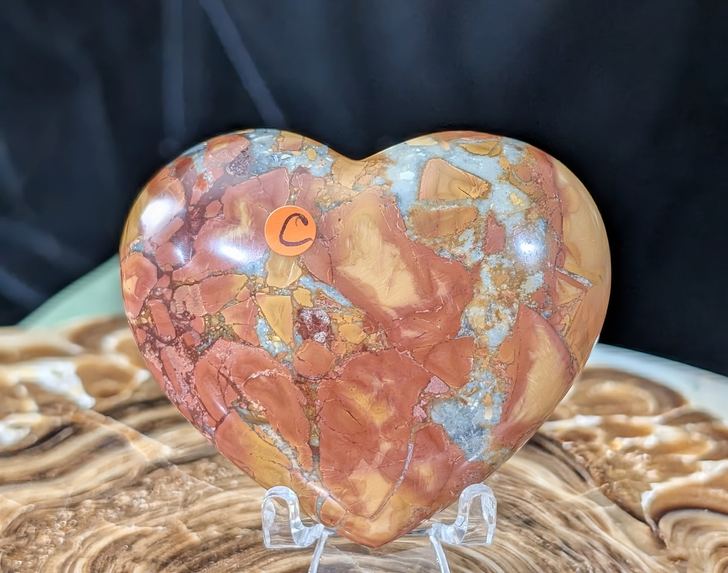 Peach Maligano Jasper Heart