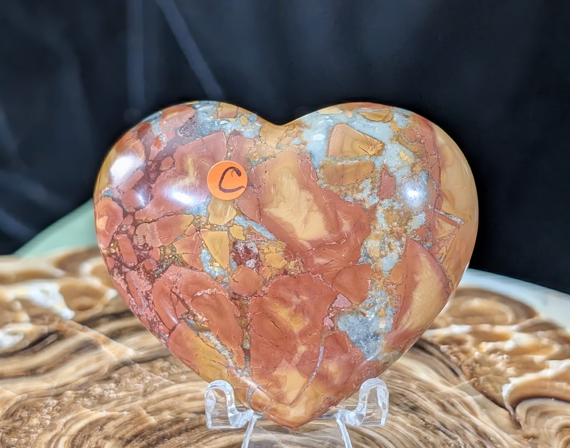 Peach Maligano Jasper Heart