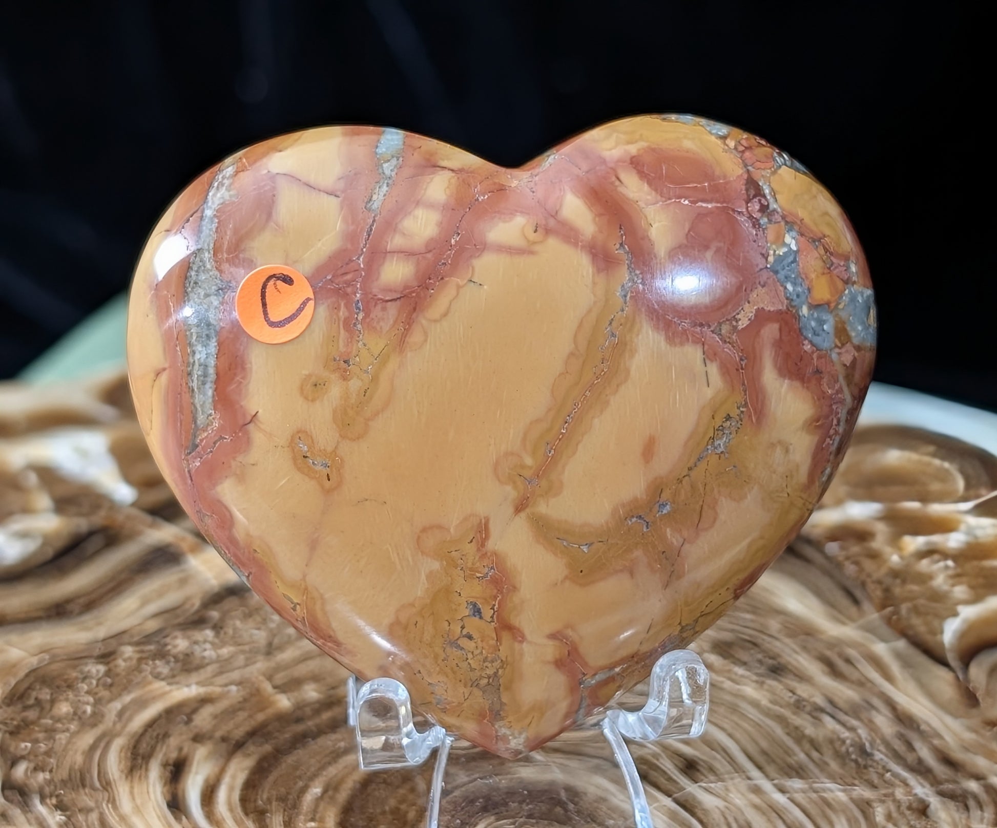 Peach Maligano Jasper Heart