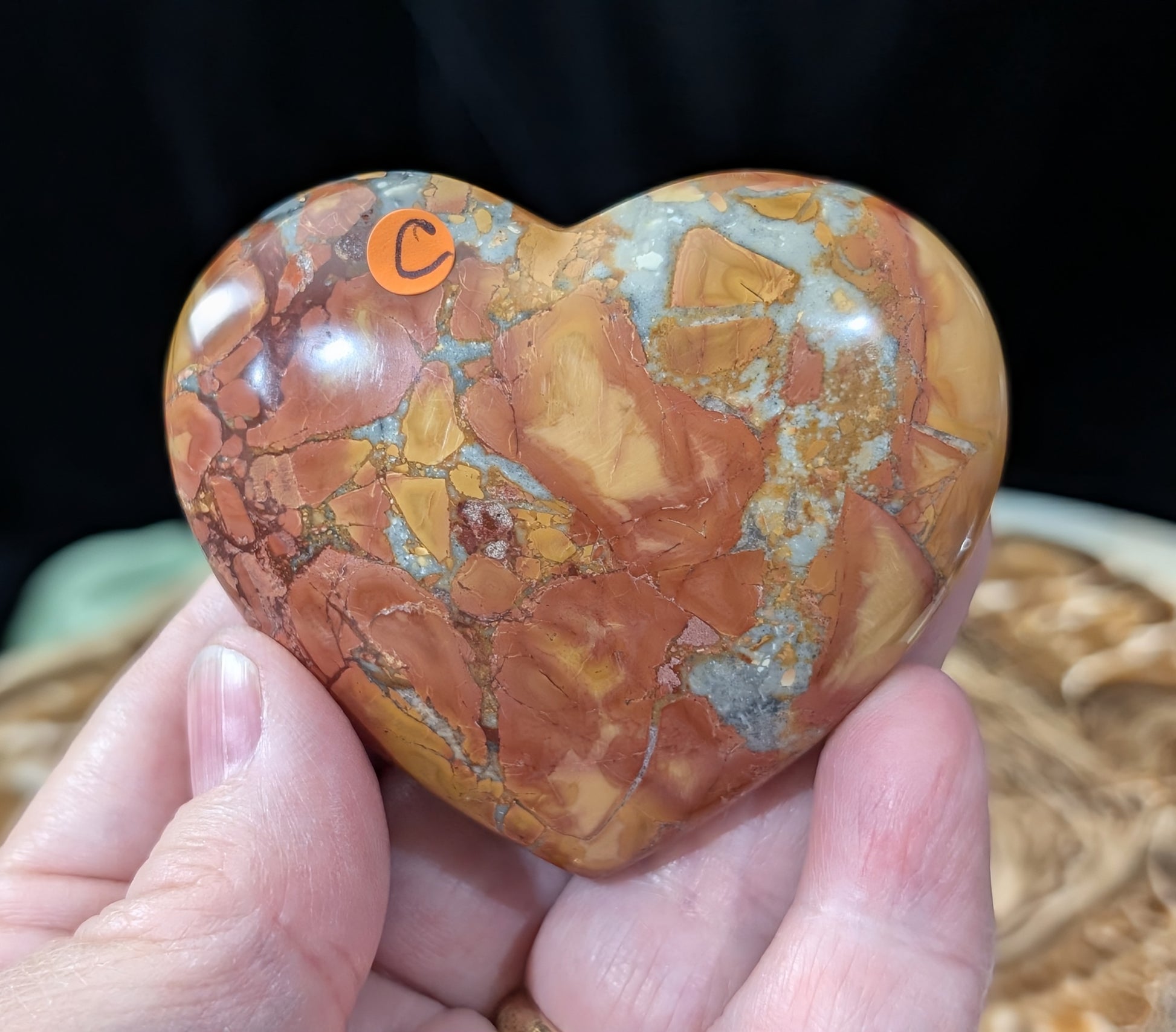 Peach Maligano Jasper Heart