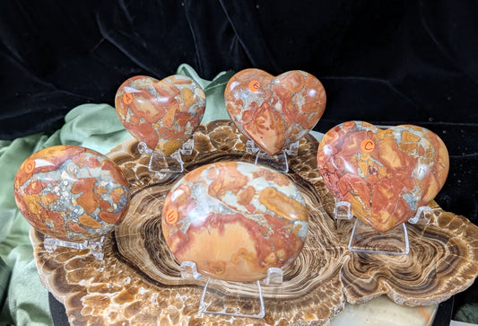 Peach Maligano Jasper Hearts and Palms