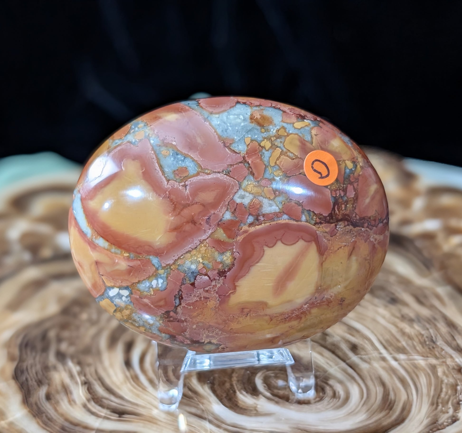 Peach Maligano Jasper Palm Stone