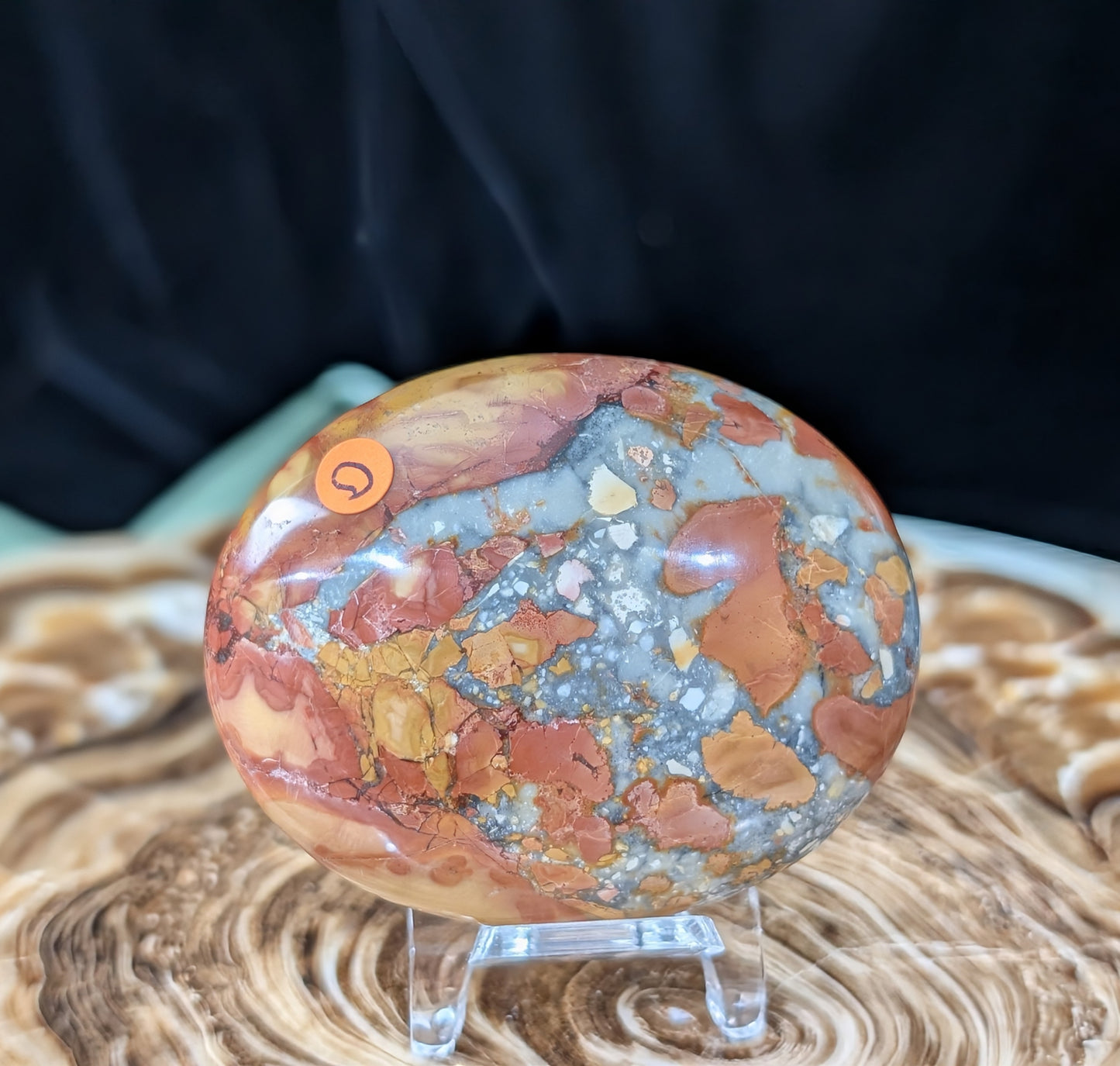 Peach Maligano Jasper Palm Stone