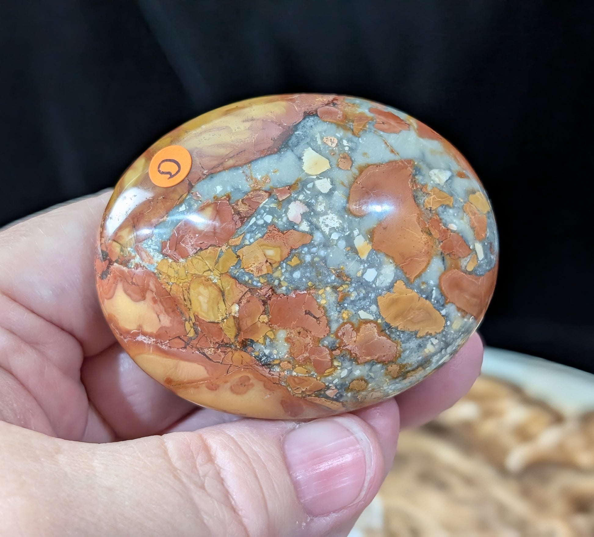 Peach Maligano Jasper Palm Stone