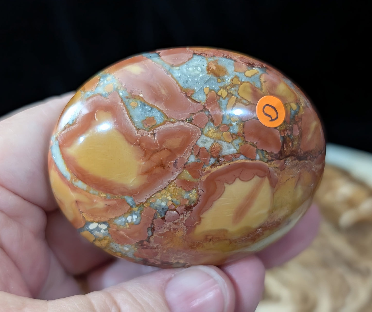 Peach Maligano Jasper Palm Stone