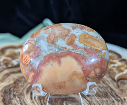 Peach Maligano Jasper Palm Stone