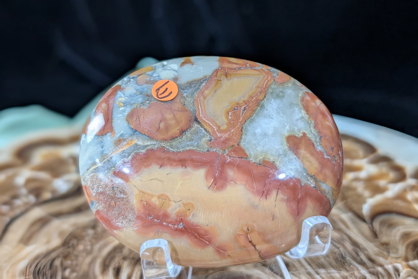 Peach Maligano Jasper Palm Stone
