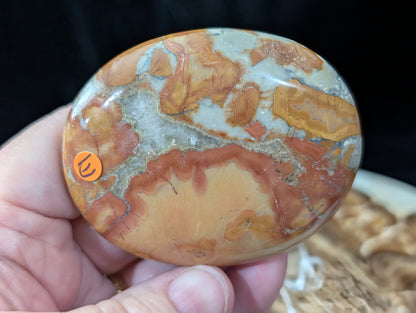 Peach Maligano Jasper Palm Stone