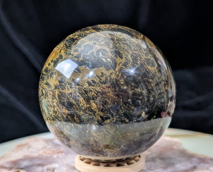 Petrified Wood with Blue Opal Sphere