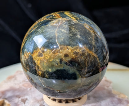 Petrified Wood with Blue Opal Sphere