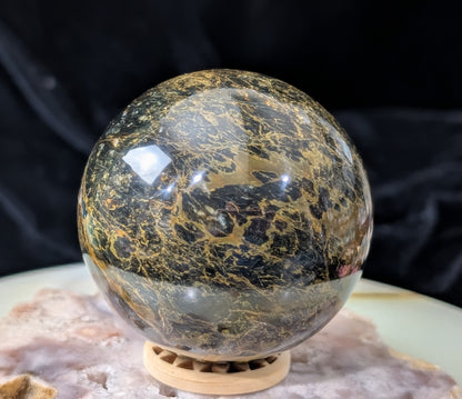 Petrified Wood with Blue Opal Sphere