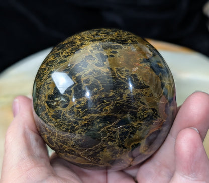 Petrified Wood with Blue Opal Sphere