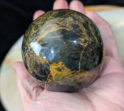 Petrified Wood with Blue Opal Sphere