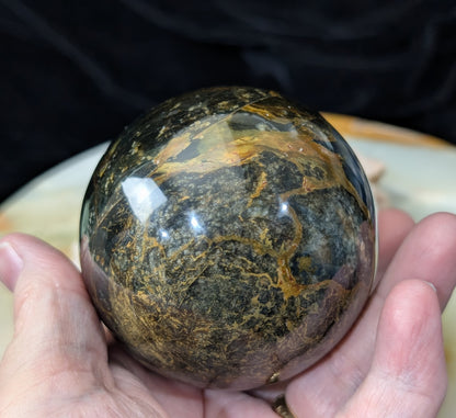 Petrified Wood with Blue Opal Sphere