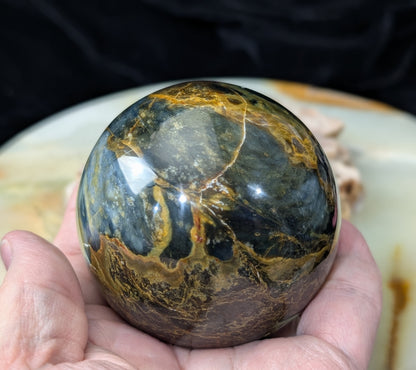 Petrified Wood with Blue Opal Sphere