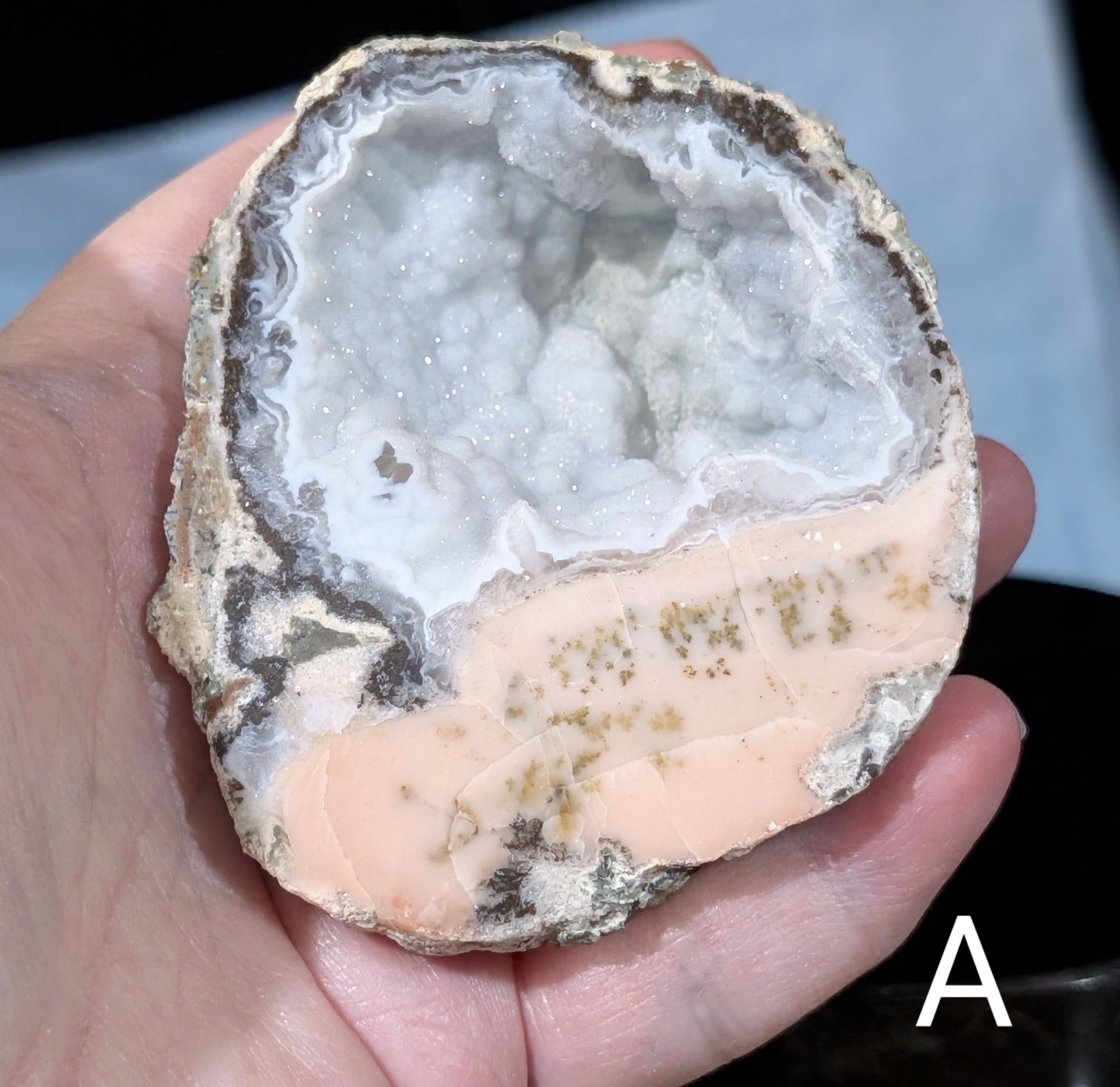Pink Agate Geode Half