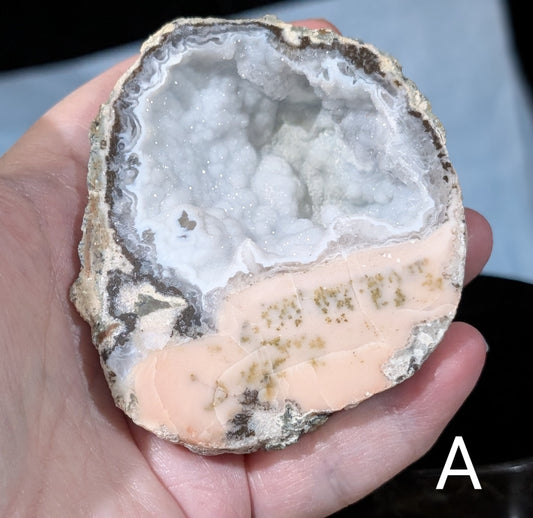 Pink Agate Geode Half