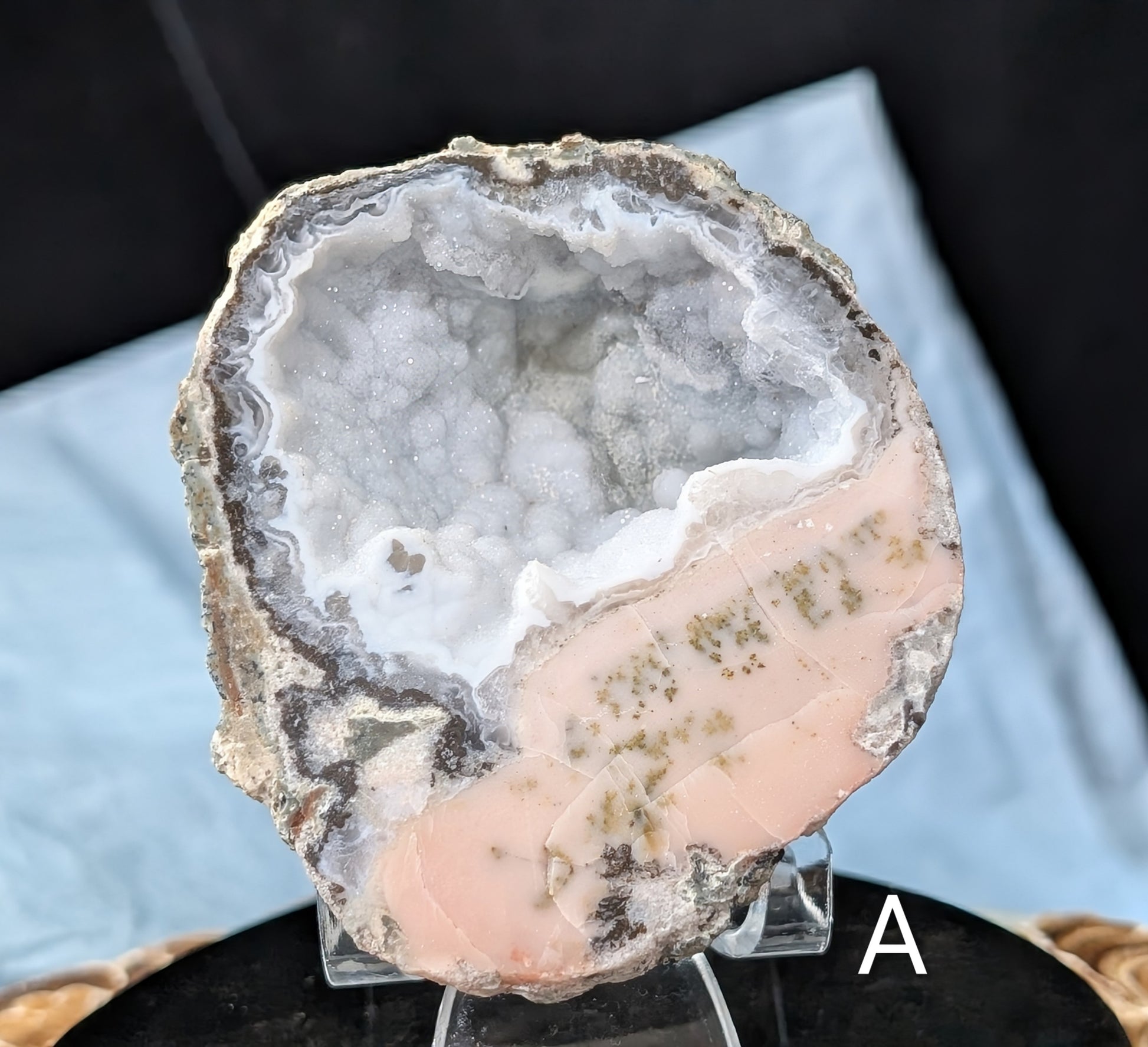 Pink Agate Geode Half