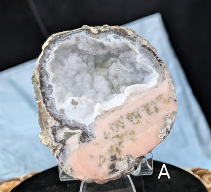 Pink Agate Geode Half