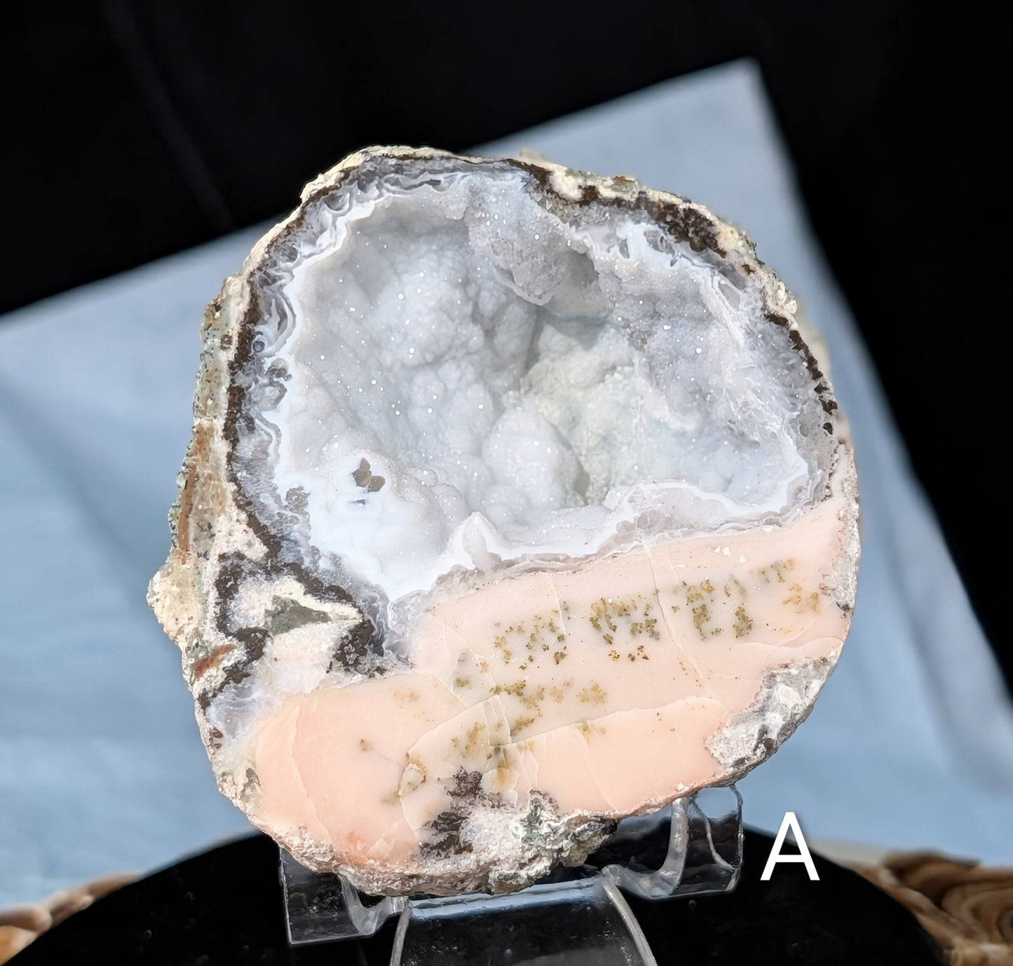 Pink Agate Geode Half