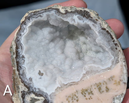 Pink Agate Geode Half