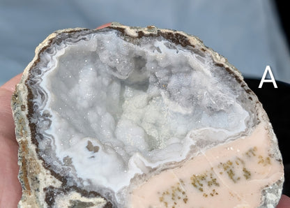 Pink Agate Geode Half