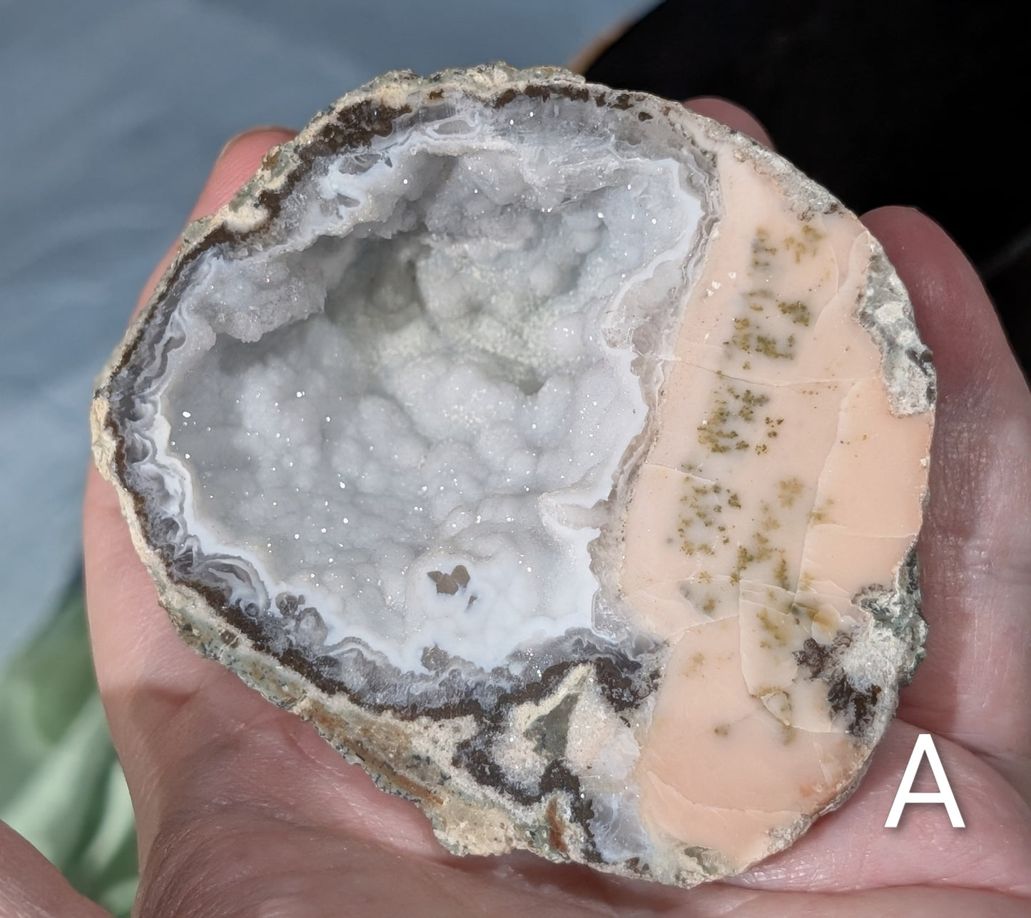 Pink Agate Geode Half