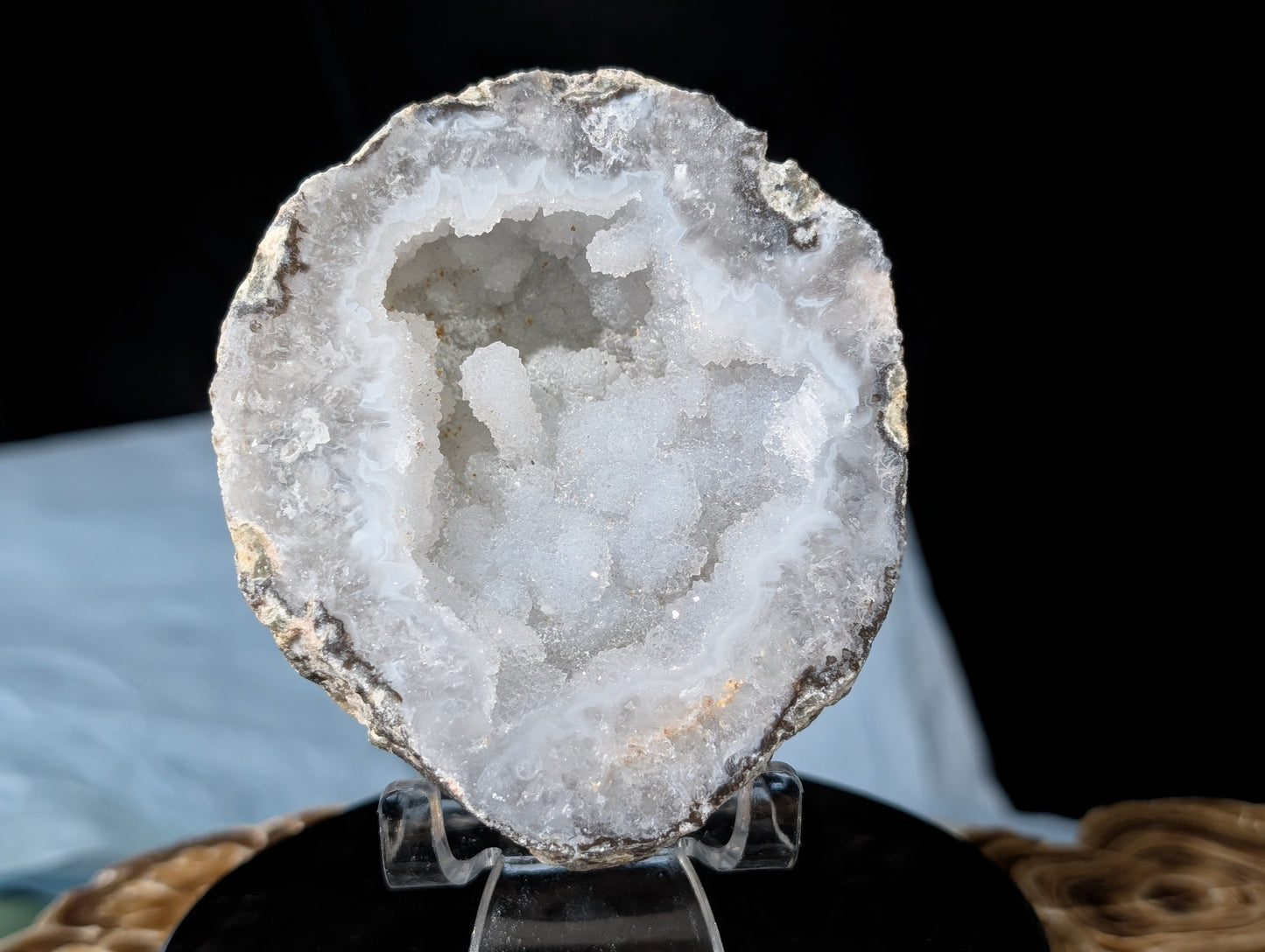 Pink Agate Geode Half