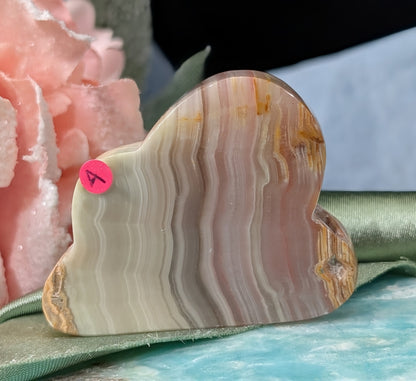Pink Banded Onyx Cloud Carving