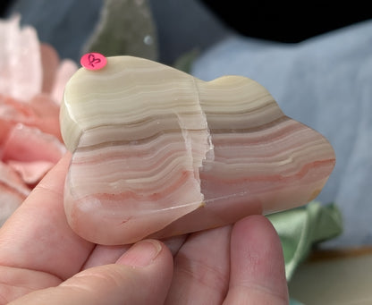 Pink Banded Onyx Cloud Carving