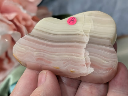 Pink Banded Onyx Cloud Carving